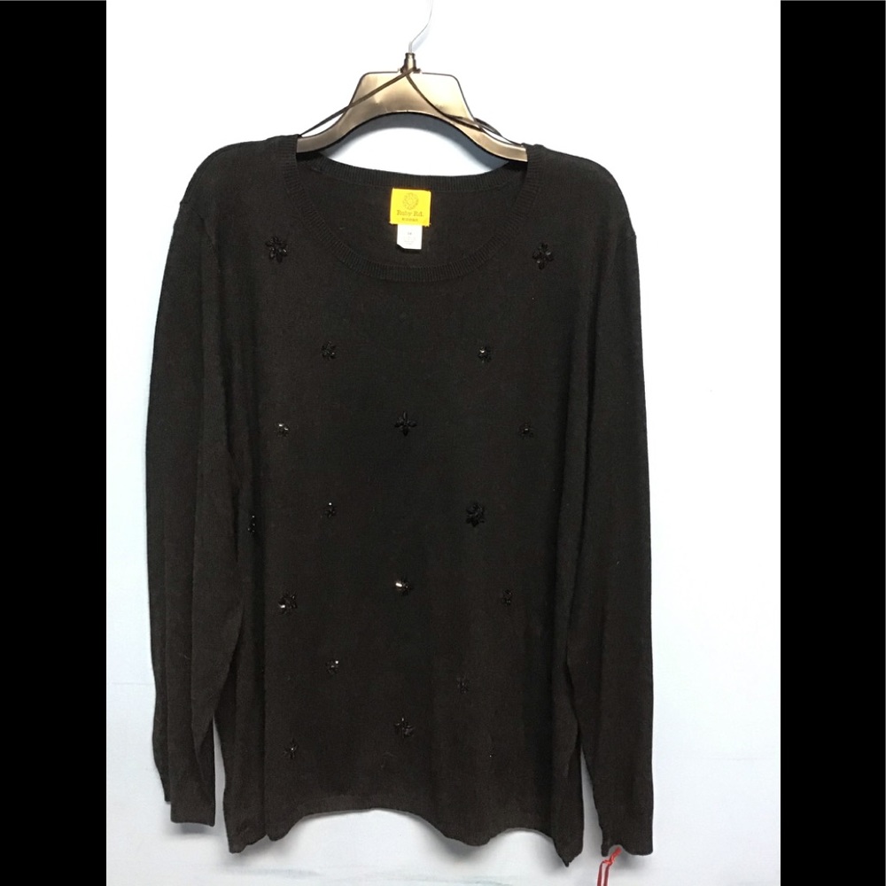 NWT 3x plus size sweater black beaded